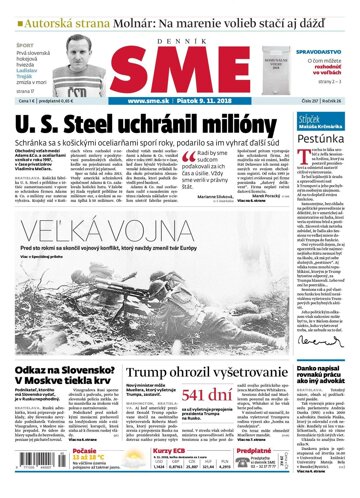 Obálka e-magazínu SME 9.11.2018