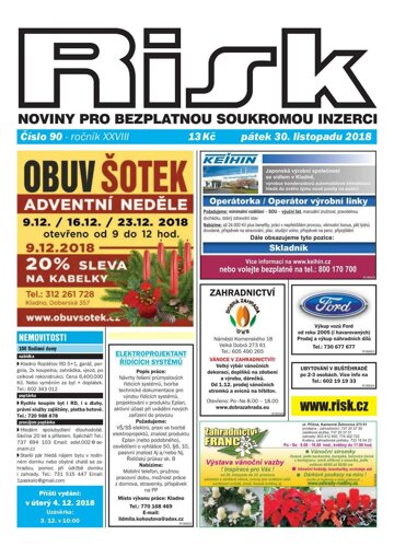 Obálka e-magazínu Risk 90/2018