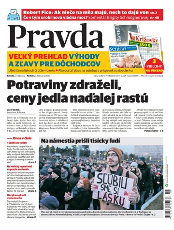 Obálka e-magazínu Pravda 22. 2. 2020