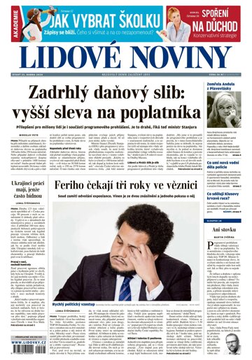 Obálka e-magazínu Lidové noviny 23.4.2024