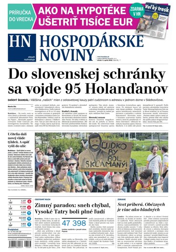 Obálka e-magazínu Hospodárske noviny 06.04.2016