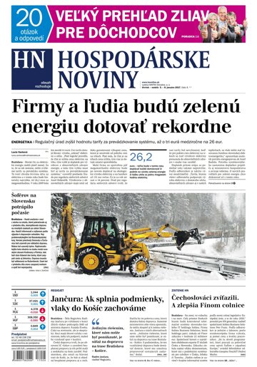 Obálka e-magazínu Hospodárske noviny 05.01.2017