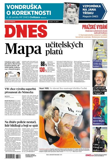 Obálka e-magazínu MF Dnes 5.10.2017