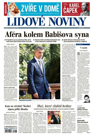 Obálka e-magazínu Lidové noviny 14.11.2018