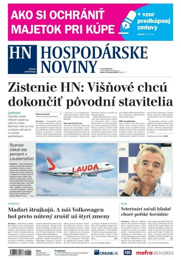 Obálka e-magazínu Hospodárske noviny 30.01.2019