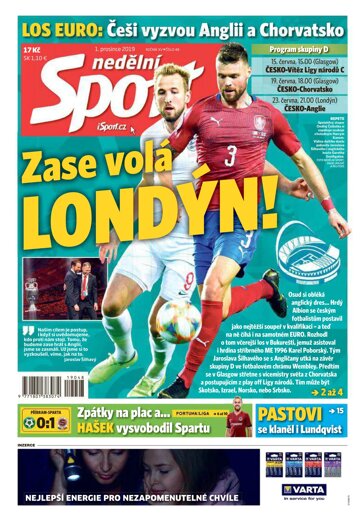 Obálka e-magazínu Nedělní Sport 1.12.2019