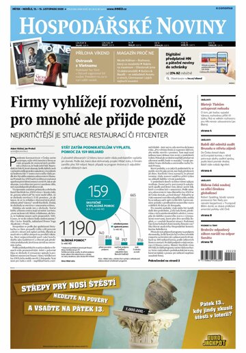 Obálka e-magazínu Hospodářské noviny 220 - 13.11.2020