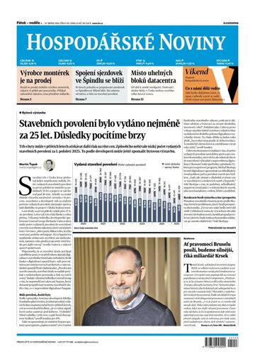 Obálka e-magazínu Hospodářské noviny 153 - 8.8.2025
