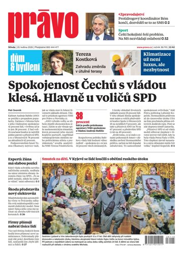 Obálka e-magazínu Deník Právo 20.5.2026