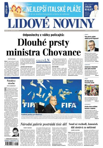 Obálka e-magazínu Lidové noviny 21.7.2015
