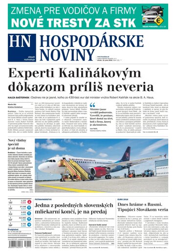 Obálka e-magazínu Hospodárske noviny 15.06.2016