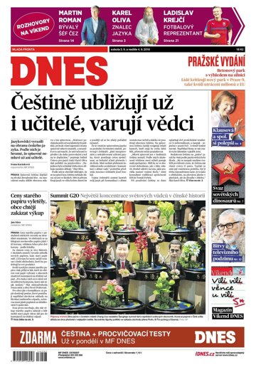 Obálka e-magazínu MF Dnes 3.9.2016