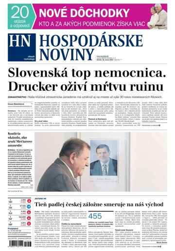 Obálka e-magazínu Hospodárske noviny 16.03.2017