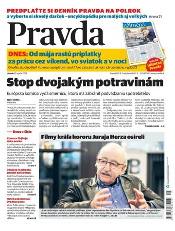 Obálka e-magazínu Pravda 10. 4. 2018