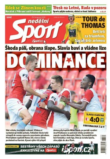 Obálka e-magazínu Nedělní Sport 29.7.2018