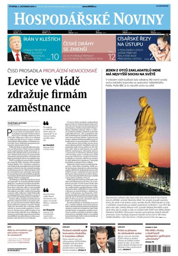 Obálka e-magazínu Hospodářské noviny 211 - 1.11.2018