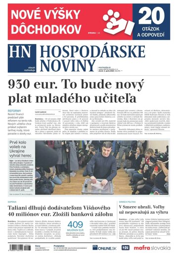 Obálka e-magazínu Hospodárske noviny 02.04.2019