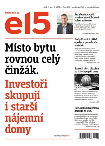 Obálka e-magazínu E15 12.3.2024