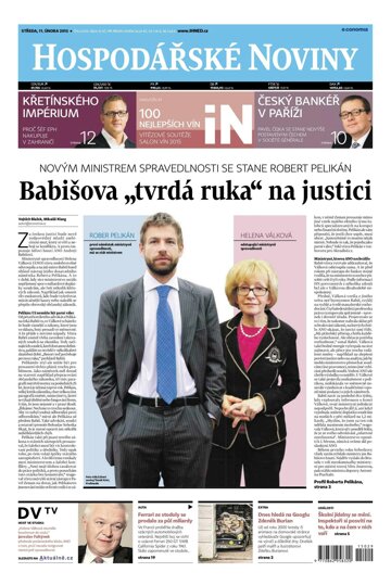Obálka e-magazínu Hospodářské noviny 029 - 11.2.2015