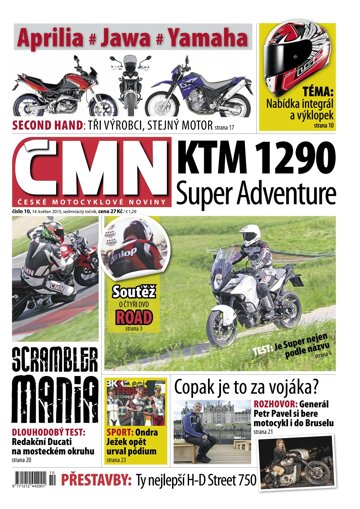 Obálka e-magazínu ČESKÉ MOTOCYKLOVÉ NOVINY 10/2015