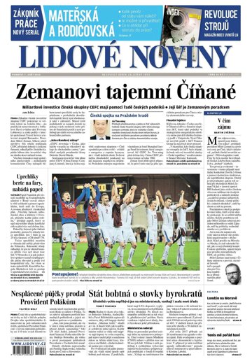 Obálka e-magazínu Lidové noviny 7.9.2015