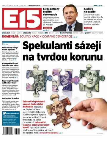 Obálka e-magazínu E15 15.9.2016