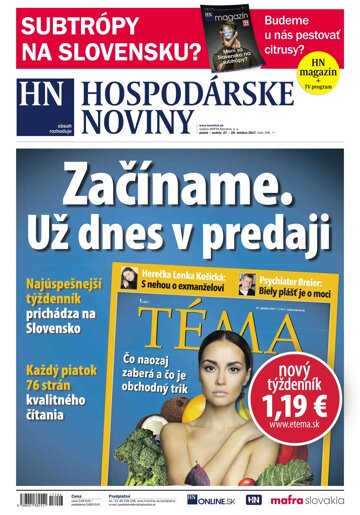Obálka e-magazínu Hospodárske noviny 27.10.2017