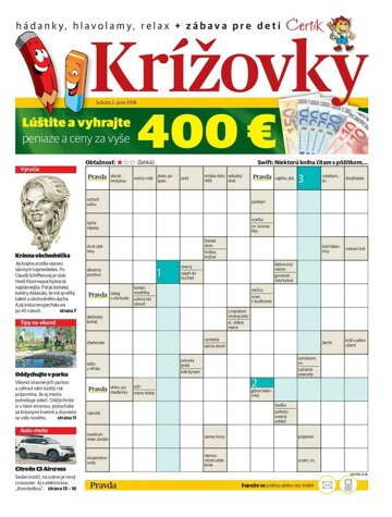 Obálka e-magazínu Krížovky 2.6.2018