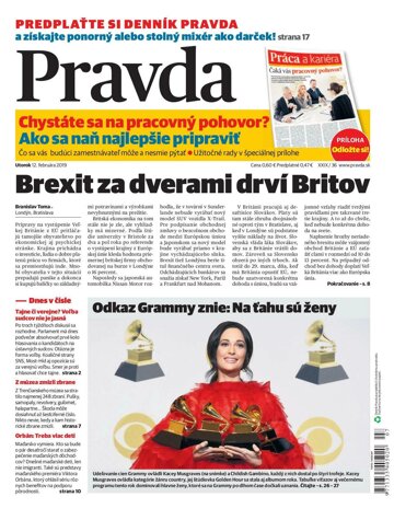 Obálka e-magazínu Pravda 12. 2. 2019