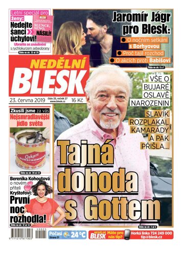 Obálka e-magazínu Nedělní Blesk 23.6.2019