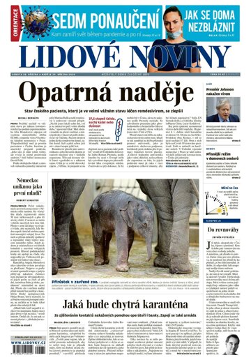 Obálka e-magazínu Lidové noviny 28.3.2020