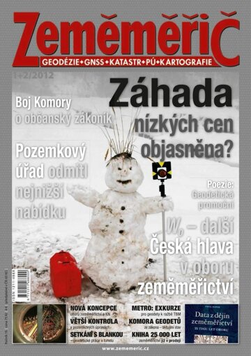 Obálka e-magazínu Svazané časopisy Zeměměřič po ročnících Zeměměřič ročník 2012