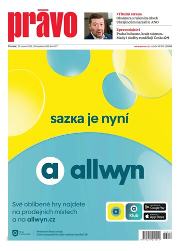 Obálka e-magazínu Deník Právo 22.1.2026
