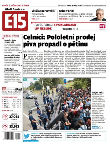 Obálka e-magazínu E15 16.9.2015