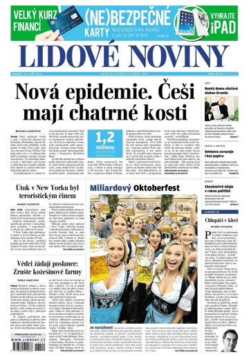 Obálka e-magazínu Lidové noviny 19.9.2016