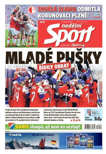 Obálka e-magazínu Nedělní Sport 6.5.2018