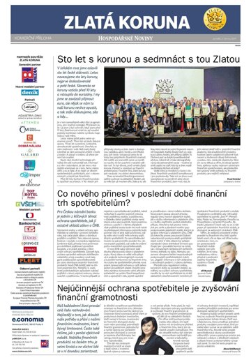 Obálka e-magazínu Hospodářské noviny - příloha 105 - 6.3.2019 příloha Zlata koruna