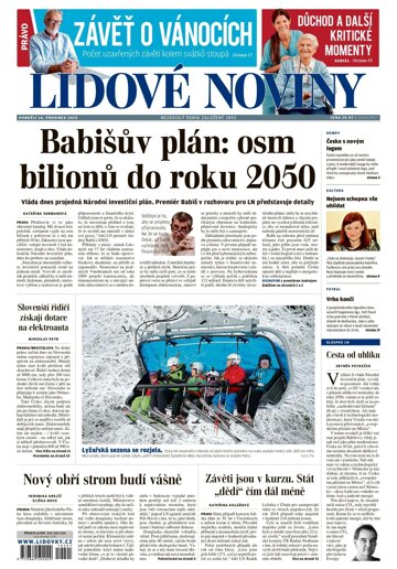 Obálka e-magazínu Lidové noviny 16.12.2019