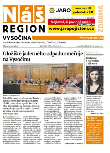 Obálka e-magazínu Náš Region - Vysočina 3/2023