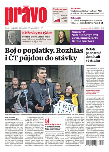 Obálka e-magazínu Deník Právo 24.10.2026