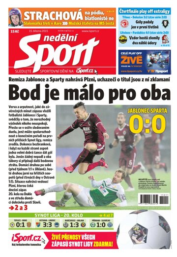 Obálka e-magazínu Nedělní Sport 15.3.2015