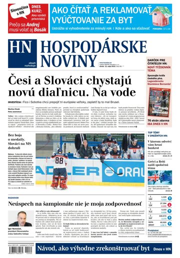 Obálka e-magazínu Hospodárske noviny 13.05.2015