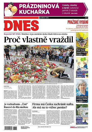 Obálka e-magazínu MF Dnes 25.7.2016