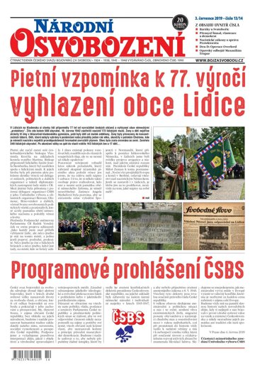 Obálka e-magazínu Národní Osvobození 13-14/2019