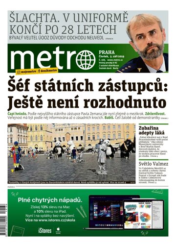 Obálka e-magazínu deník METRO 5.9.2019