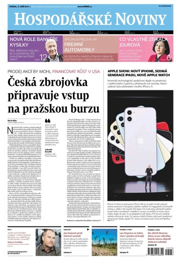 Obálka e-magazínu Hospodářské noviny 176 - 11.9.2019
