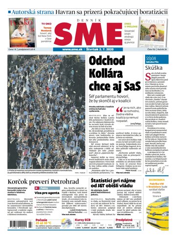 Obálka e-magazínu SME 2.7.2020