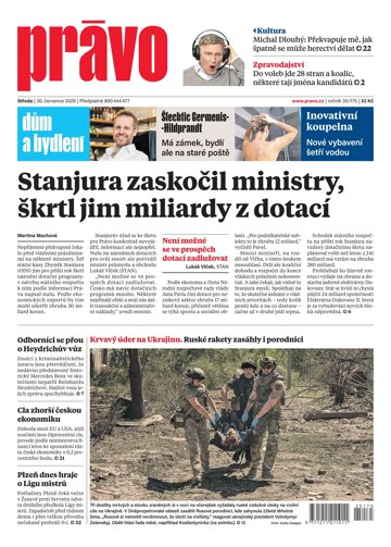 Obálka e-magazínu Deník Právo 30.7.2025