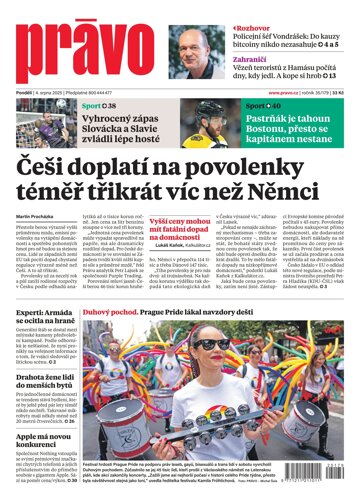 Obálka e-magazínu Deník Právo 4.8.2025