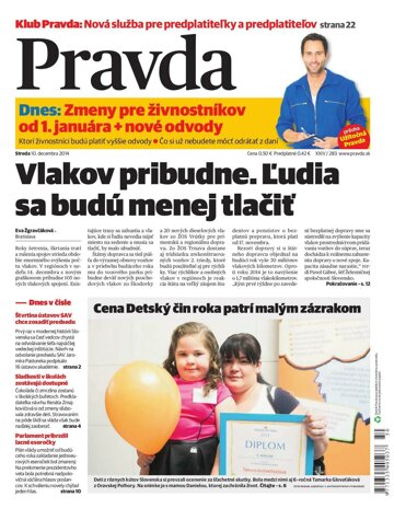 Obálka e-magazínu Pravda 10. 12. 2014